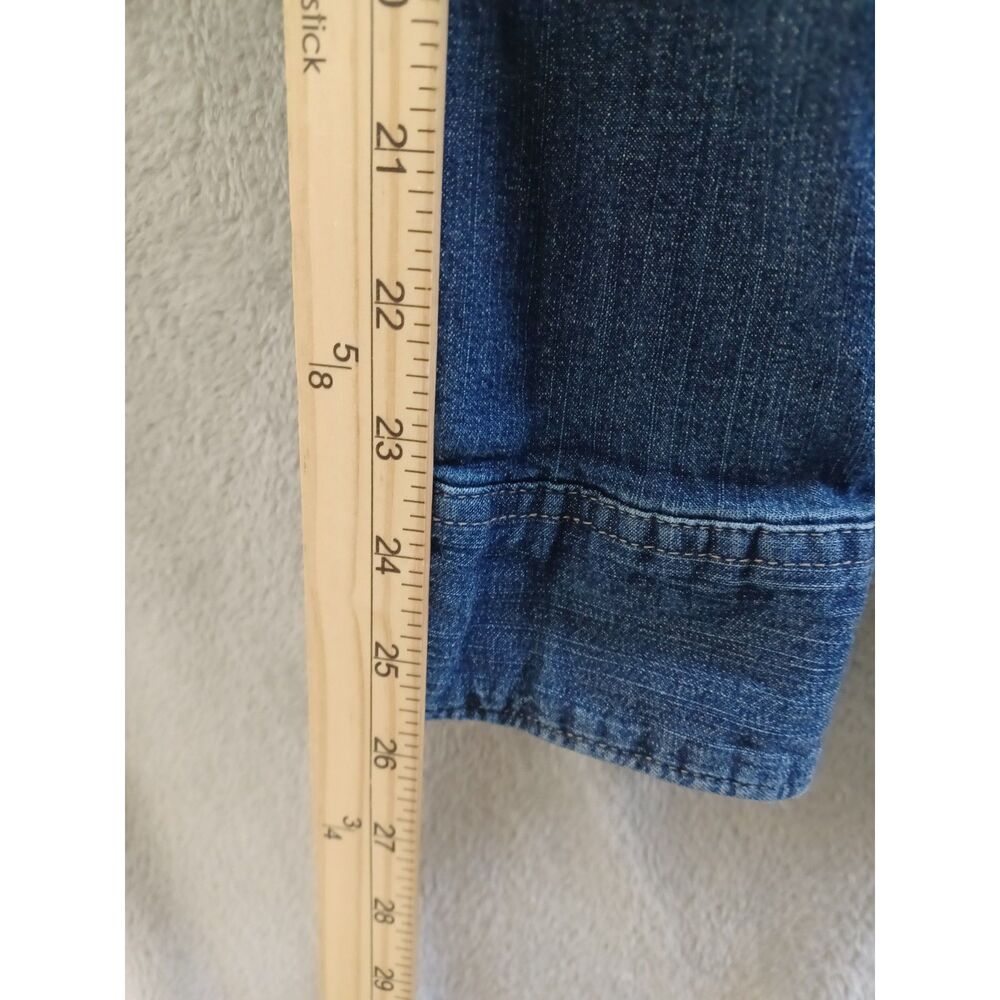 Wrangler 2XL Men Denim Western Snap Shirt Indigo Blue Long Sleeve JSD4AWB Cowboy - Picture 6 of 8